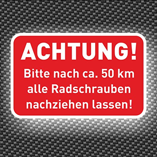 144 Stück Aufkleber Reifen, Räder, Radmuttern nachziehen 14027 von WERBEPUNKT.