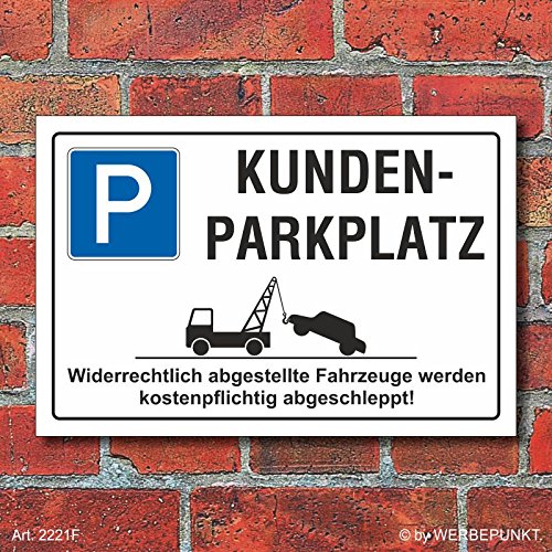 [2221] Schild Parkplatz, Kundenparkplatz, 3 mm Alu-Verbund (450 x 300 mm) von WERBEPUNKT.