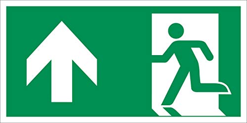 Werbepunkt. Fluchtwegschild, Rettungswegschild Aufkleber Nachleuchtend ASR A1.3 300 x 150 mm Grün Vinyl Wandmontage Glow-in-the-Dark von Werbepunkt.