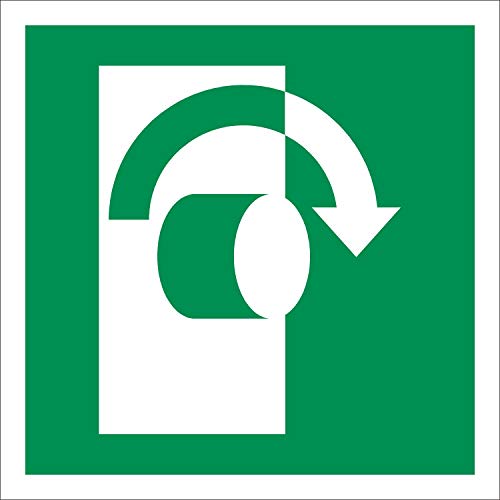 Öffnung rechts Rettungszeichen Rettungswegschild Aufkleber Nachleuchtend ASR A1.3 150 x150 mm von Werbepunkt.