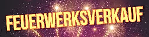 PVC Werbebanner Banner Plane Feuerwerksverkauf Raketen Böller Silvester Ösen 4000 x 1000 mm von WERBEPUNKT.