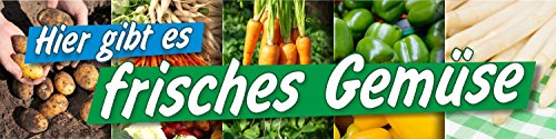 PVC Werbebanner Banner Plane Frisches Gemüse Verkauf Bioladen Hofladen mit Ösen, 3000 x 750 mm PVC Werbebanner Banner Plane Frisches Gemüse Verkauf Bioladen Hofladen mit Ösen, 3000 x 750 mm von Werbepunkt.