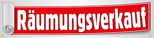 PVC-Werbebanner "Räumungsverkauf", 200x50 cm mit Ösen von WERBEPUNKT.