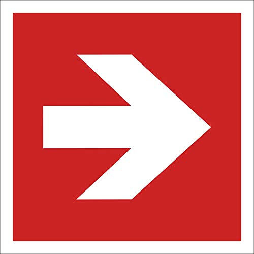 Pfeil 90° Brandschutzzeichen Symbol Schild Nachleuchtend ASR A1.3 200 x 200 mm von WERBEPUNKT.
