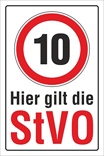 Schild 10, StVO, 3 mm Alu-Verbund 300 x 200 mm von WERBEPUNKT.