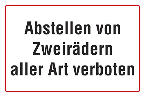 Schild "Abstellen, Zweiräder verboten", 3 mm Alu-Verbund 300 x 200 mm von WERBEPUNKT.