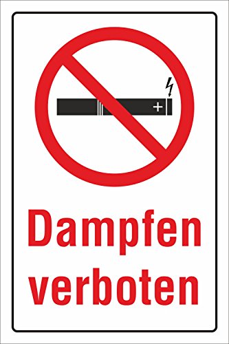 Schild Dampfen Vapen Vapes Rauchen E-Zigaretten verboten 3 mm Alu-Verbund 300 x 200 mm von WERBEPUNKT.