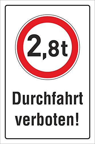 Schild Durchfahrt verboten LKW 2,8 t Verbotsschild 3 mm Alu-Verbund 600 x 400 mm Schild Durchfahrt verboten LKW 2,8 t Verbotsschild 3 mm Alu-Verbund 600 x 400 mm von Werbepunkt.