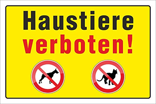 Schild "Haustiere verboten" 3mm Alu-Verbund, 300 x 200 mm von WERBEPUNKT.