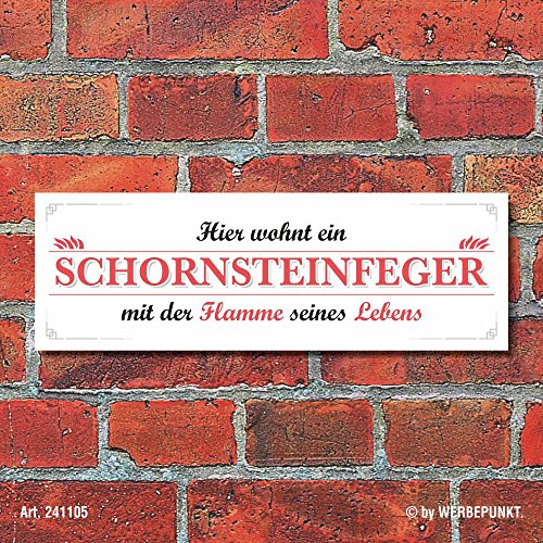 WERBEPUNKT. Schild Hier wohnt EIN Schornsteinfeger Deko Geschenk Geburtstag - 30x10 cm WERBEPUNKT. Schild Hier wohnt EIN Schornsteinfeger Deko Geschenk Geburtstag - 30x10 cm von WERBEPUNKT.