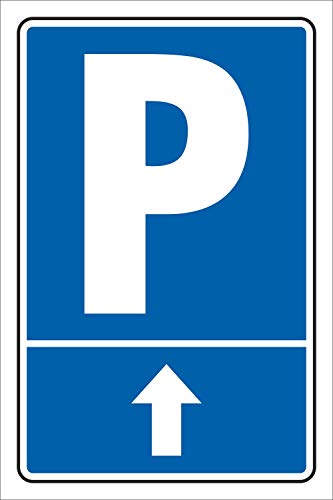 Schild"Parkplatz mit Pfeil, geradeaus", 450 x 300 mm von WERBEPUNKT.