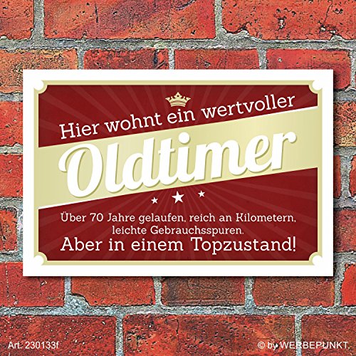 Schild Retro Vintage Geburtstag Geschenk Oldtimer 70 70er siebzig Alu-Verbund 300 x 200 mm Schild Retro Vintage Geburtstag Geschenk Oldtimer 70 70er siebzig Alu-Verbund 300 x 200 mm von WERBEPUNKT.