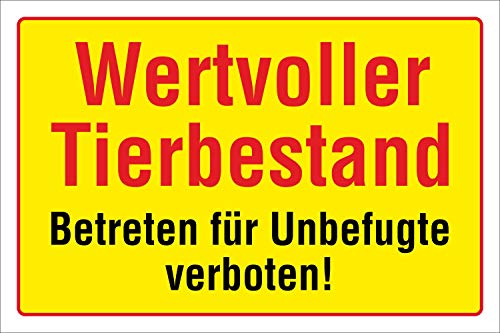 Schild Wertvoller Tierbestand, 3 mm Alu-Verbund 300 x 200 mm Schild Wertvoller Tierbestand, 3 mm Alu-Verbund 300 x 200 mm von WERBEPUNKT.