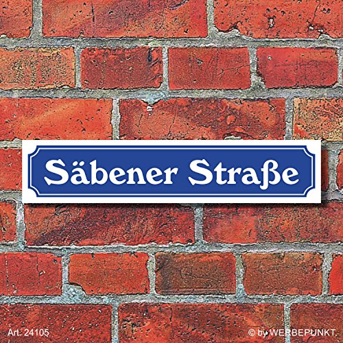 WERBEPUNKT. Schild im Straßenschild-Design Säbener Straße - 3 mm Alu-Verbund - 52 x 11 cm WERBEPUNKT. Schild im Straßenschild-Design Säbener Straße - 3 mm Alu-Verbund - 52 x 11 cm von WERBEPUNKT.
