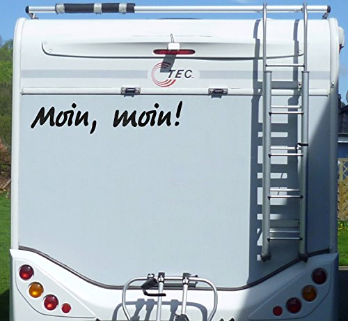 WERBEPUNKT. Aufkleber Moin Moin Wohnmobil Wohnwagen Camper Camping Caravan Auto - 100 cm/Schwarz WERBEPUNKT. Aufkleber Moin Moin Wohnmobil Wohnwagen Camper Camping Caravan Auto - 100 cm/Schwarz von WERBEPUNKT.