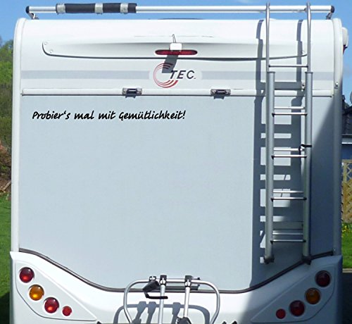 WERBEPUNKT. Aufkleber Probier's mal mit Gemütlichkeit Wohnmobil Wohnwagen Camper Caravan - 100 cm/Schwarz WERBEPUNKT. Aufkleber Probier's mal mit Gemütlichkeit Wohnmobil Wohnwagen Camper Caravan - 100 cm/Schwarz von WERBEPUNKT.