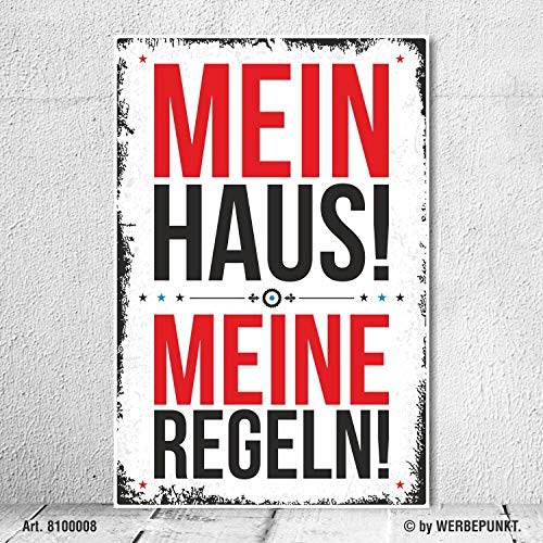 Holzschild Schild Vintage Shabby Nostalgie Dekoschild Mein Haus meine Regeln Holzschild Schild Vintage Shabby Nostalgie Dekoschild Mein Haus meine Regeln von WERBEPUNKT.