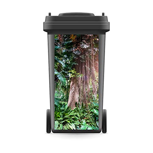 WERBEPUNKT. Mülltonnenaufkleber Mülltonne Abfalltonne Sticker Aufkleber Urwald Tropen Baum (800 x 370 mm) von WERBEPUNKT.