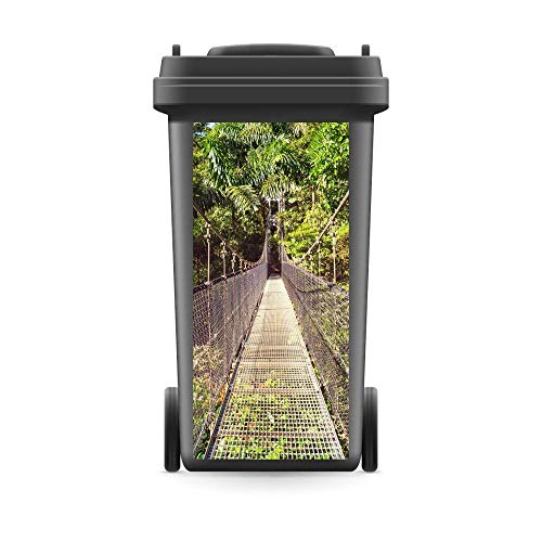 WERBEPUNKT. Mülltonnenaufkleber Mülltonne Mülleimer Abfalltonne Hängebrücke Wald Brücke - 740 x 370 mm von WERBEPUNKT.