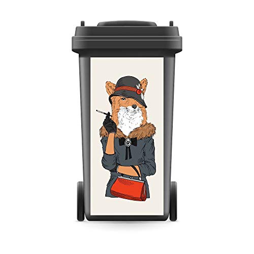 WERBEPUNKT. Mülltonnenaufkleber Mülltonne Mülleimer Abfalltonne Sticker Fuchs Elegant Tier- 720 x 320 mm von WERBEPUNKT.