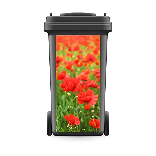 WERBEPUNKT. Mülltonnenaufkleber Mülltonne Mülleimer Abfalltonne Sticker Mohn Blumen- 720 x 320 mm von WERBEPUNKT.