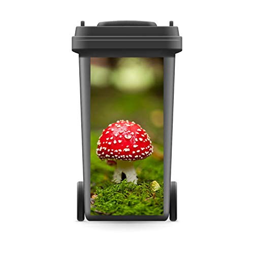WERBEPUNKT. Mülltonnenaufkleber Mülltonne Mülleimer Abfalltonne Sticker Pilz Natur Wald - 800 x 370 mm von WERBEPUNKT.