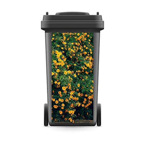 WERBEPUNKT. Mülltonnenaufkleber Mülltonne Mülleimer Abfalltonne Sticker Sonnenblumen Blume - 720 x 320 mm von WERBEPUNKT.