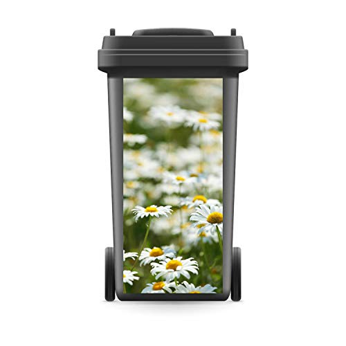 WERBEPUNKT. Mülltonnenaufkleber Mülltonne Mülleimer Abfalltonne Wiese Blumen Margeriten- 800 x 370 mm von WERBEPUNKT.