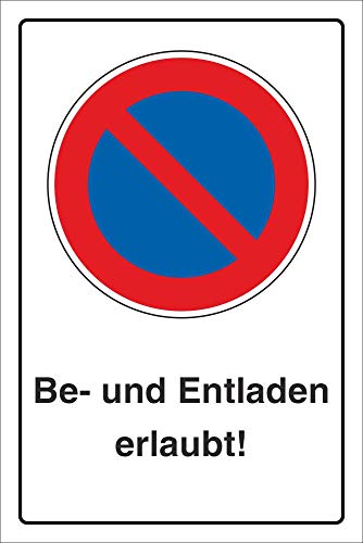 WERBEPUNKT. Schild Eingeschränktes Halteverbot Be- und Entladen erlaubt 3 mm Alu-Verbund - 600 x 400 mm von WERBEPUNKT.