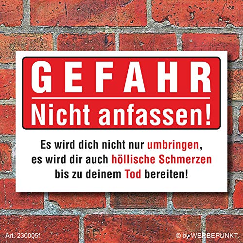 WERBEPUNKT. Schild Gefahr Nicht anfassen, 3 mm Alu-Verbund 300 x 200 mm von WERBEPUNKT.