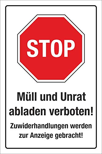 WERBEPUNKT. Schild Hinweisschild Müll und Unrat abladen verboten 3 mm Alu-Verbund 300 x 200 mm von WERBEPUNKT.