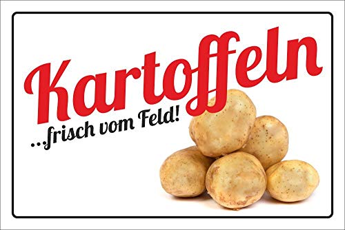 WERBEPUNKT. Schild Kartoffeln frisch vom Feld Hinweisschild 3 mm Alu-Verbund 300 x 200 mm von WERBEPUNKT.