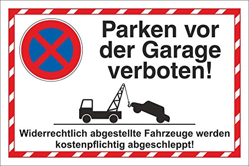WERBEPUNKT. Schild Parkverbot Halteverbot Parken vor der Garage verboten 3 mm Alu-Verbund - 300 x 200 mm von WERBEPUNKT.