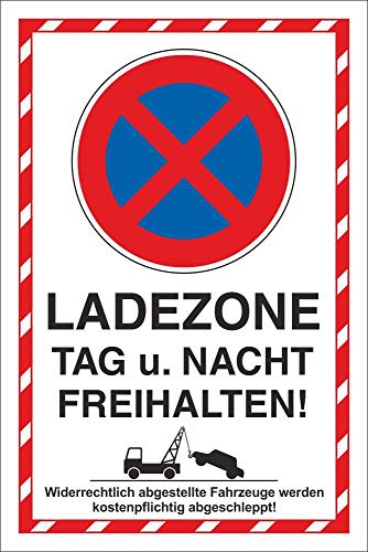 WERBEPUNKT. Schild Parkverbot Parken verboten Halteverbot Ladezone 3 mm Alu-Verbund - 600 x 400 mm von WERBEPUNKT.