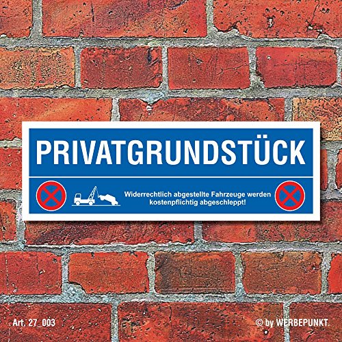 WERBEPUNKT. Schild Privatgrundstück Parken verboten Parkschild Parkplatz Abschleppen 30x10cm WERBEPUNKT. Schild Privatgrundstück Parken verboten Parkschild Parkplatz Abschleppen 30x10cm von WERBEPUNKT.