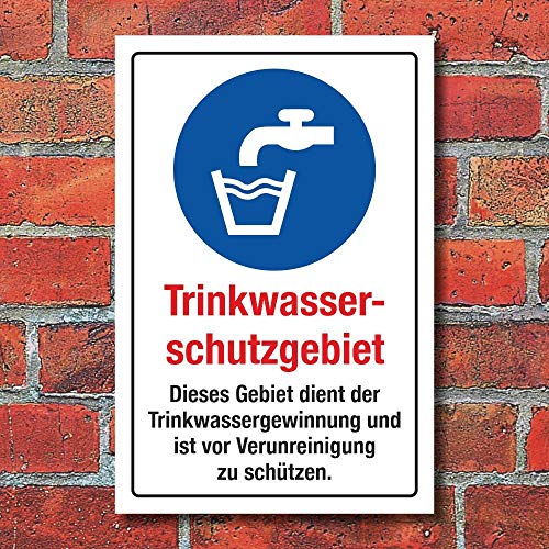 WERBEPUNKT. Schild Trinkwasserschutzgebiet Trinkwassergewinnung 3 mm Alu-Verbund 300 x 200 mm von WERBEPUNKT.