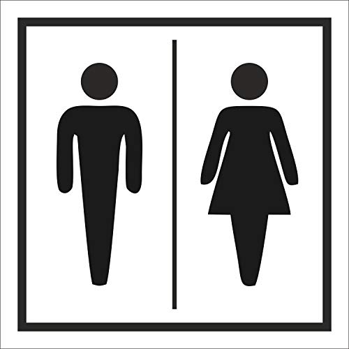 WERBEPUNKT. Schild WC Toilette Klo Damen Herren Türschild 200 x 200 mm Alu-Verbund von WERBEPUNKT.