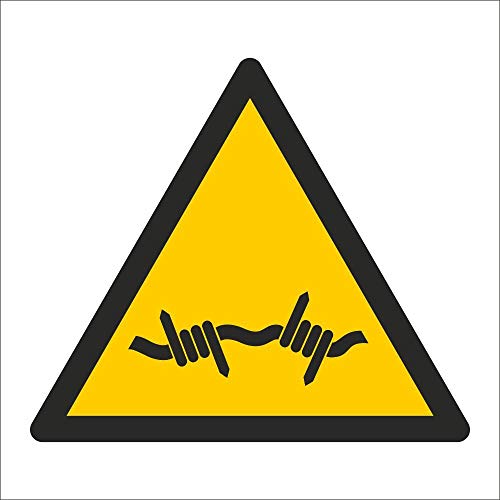 WERBEPUNKT. Schild Warnung Stacheldraht Warnschild 200 x 200 mm von WERBEPUNKT.