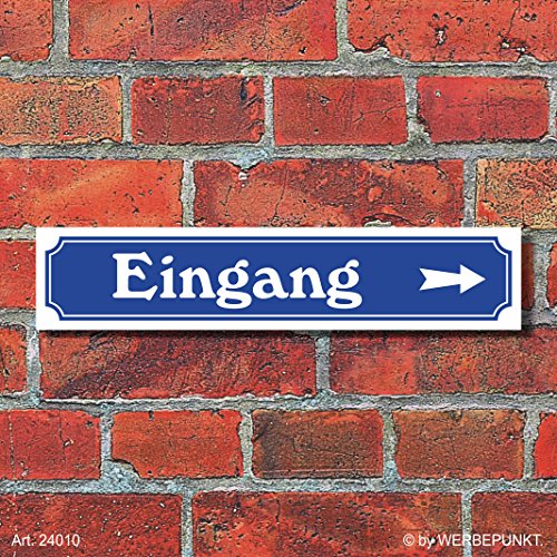 WERBEPUNKT. Schild im Straßenschild-Design Eingang rechts - 3 mm Alu-Verbund - 52 x 11 cm WERBEPUNKT. Schild im Straßenschild-Design Eingang rechts - 3 mm Alu-Verbund - 52 x 11 cm von WERBEPUNKT.