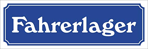 WERBEPUNKT. Schild im Straßenschild-Design Fahrerlager 30 x10 cm Alu-Verbund von WERBEPUNKT.