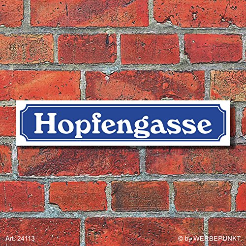 WERBEPUNKT. Schild im Straßenschild Design Hopfengasse 52 x 11 cm Alu-Verbund von WERBEPUNKT.