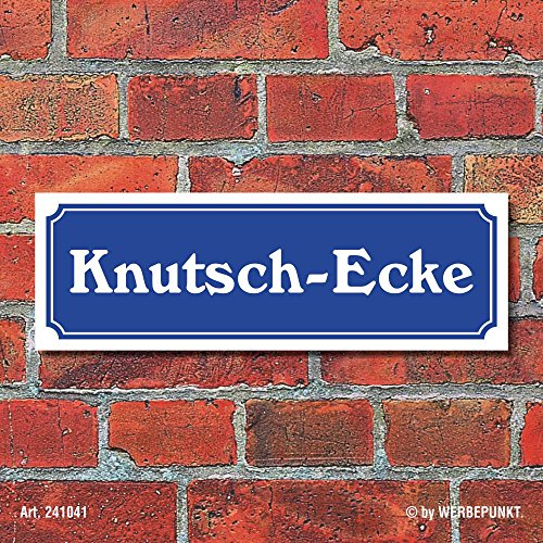 WERBEPUNKT. Schild im Straßenschild-Design Knutsch-Ecke 30 x10 cm Alu-Verbund von WERBEPUNKT.