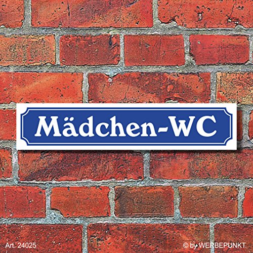 WERBEPUNKT. Schild im Straßenschild-Design Mädchen-WC - 3 mm Alu-Verbund - 52 x 11 cm von WERBEPUNKT.