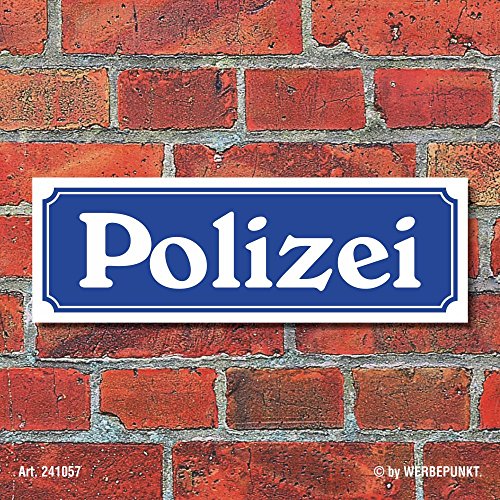 WERBEPUNKT. Schild im Straßenschild-Design Polizei blau 30 x10 cm Alu-Verbund von WERBEPUNKT.
