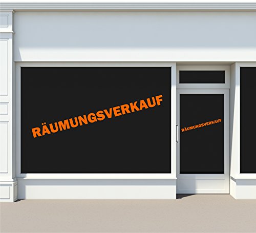 2x Räumungsverkauf Aufkleber Räumungsverkaufsaufkleber 1m oder 1,5m oder 2m in 33 Farben matt oder glänzend von WERBUNGkreativ