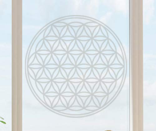 WERBUNGkreativ Aufkleber Blume des Lebens Lebensbume Mlchglasfolie, Gravureffekt Glasdekor Fensteraufkleber Größenwahl von WERBUNGkreativ