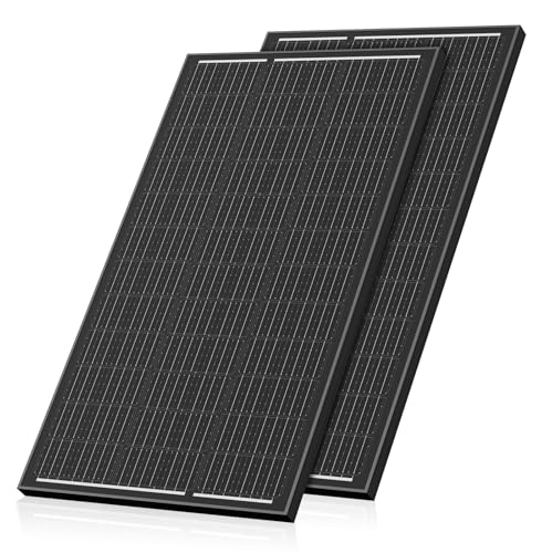 240W 12V Solarpanel Monokristallines, 2 PC 120W Solar Panel, Solarmodul mit Hocheffizientes Aluminiumrahmen, PV Modul für 12V Batterien Boot, Wohnmobile, Gartenhäuse, Haus (Schwarzes Solarpanel) von WERCHTAY