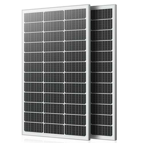 240W 12V Solarpanel Monokristallines, 2 PC 120W Solar Panel, Solarmodul mit Hocheffizientes Aluminiumrahmen, PV Modul für 12V Batterien Boot, Wohnmobile, Gartenhäuse, Haus (Weißes Solarpanel) von WERCHTAY