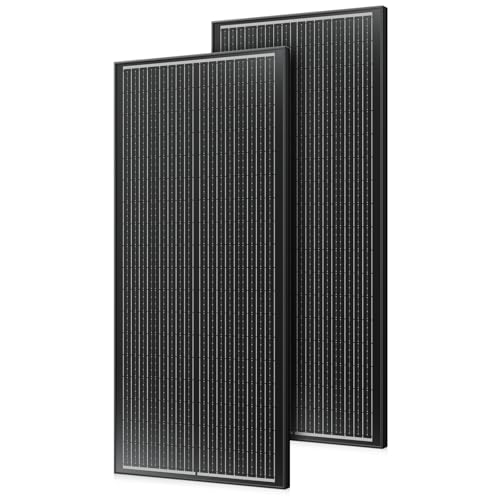 200 Watt Solarpanel, 100 Watt Solarmodul 2er-Set, Hocheffiziente Monokristalline solar panel, Vollschwarzer Aluminiumrahmen, 12V/24V PV-Modul, Ideal für Balkon, Wohnmobil, Gartenhäuschen, Boot von WERCHTAY