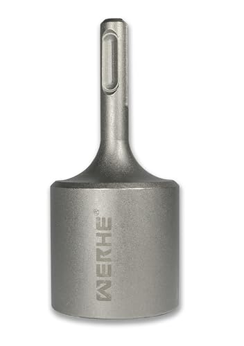 WERHE® Professional SDS Plus Erdnageleintreiber zum Einstecken von Tiefenerder Erder Erdung Staberder – Innen durchmesser Ø 32,5 mm 100x45 mm – Jack Hammer Picket Pfosten Driver Treiber von WERHE